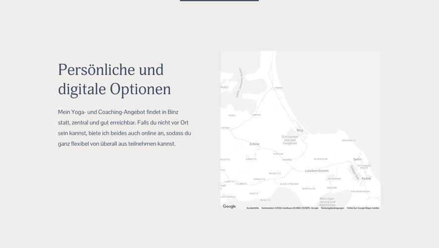 Website Design für Yogalehrerin Maria Schmidtke